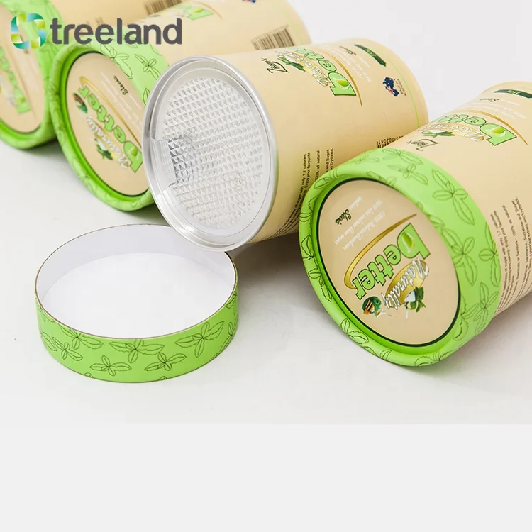 Recycled Customized Cylinder Cardboard Powder Paper Tube Packaging Boxes