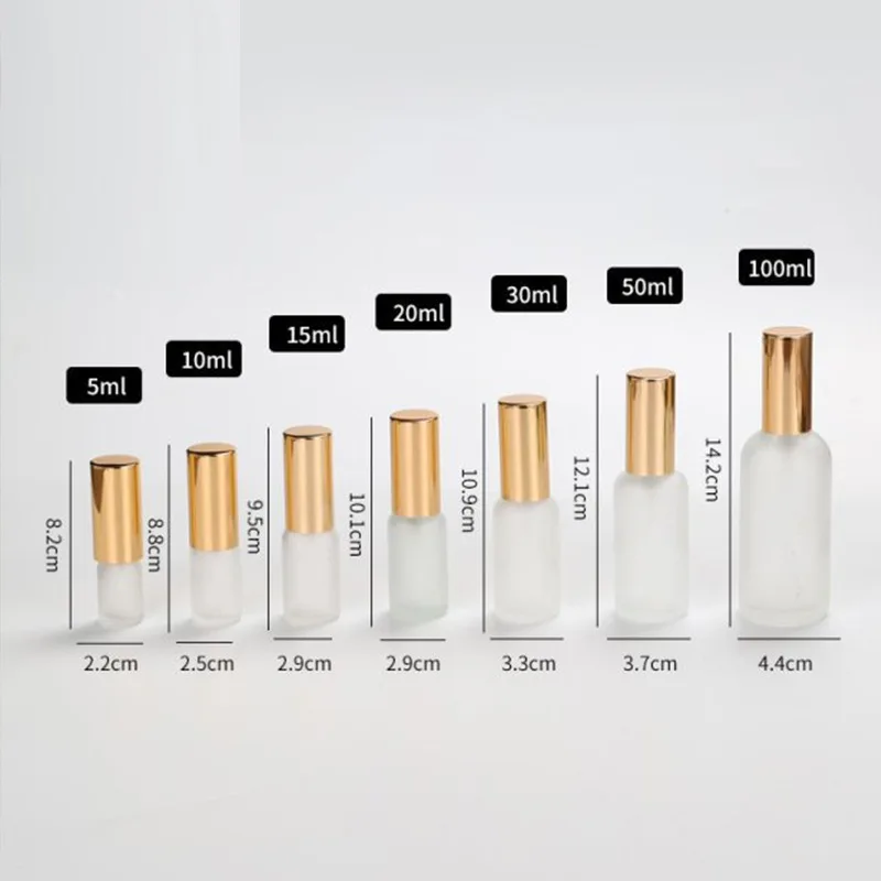 wholesale empty frosted glass lotion bottle for skin care 10ml 20ml 30ml 50ml cosmetic pump glass spray bottle manufacturers