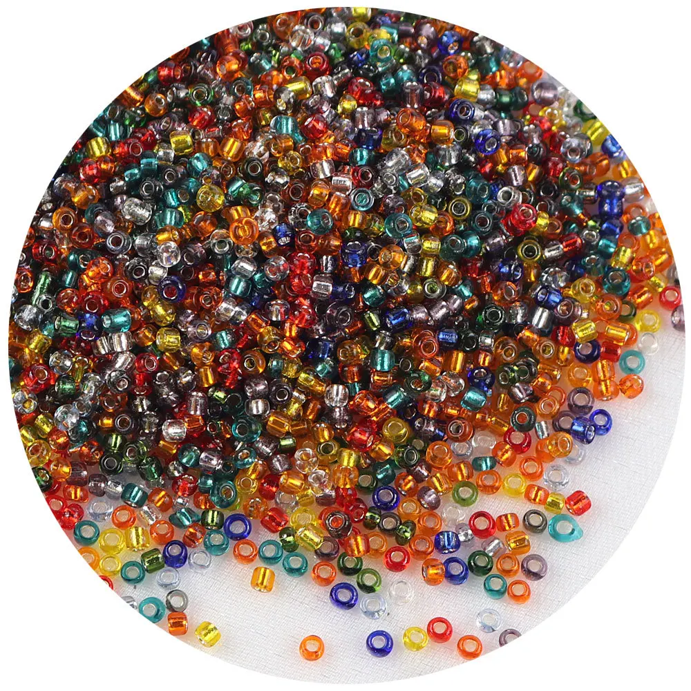 36 Colors 450g Perforated Silver Lined Bead 2mm 3mm 4mm Glass Seed Beads Small Bracelet Beads