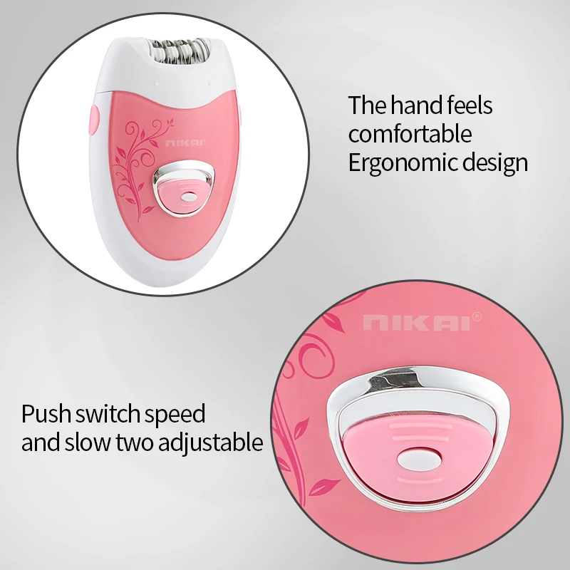 NIKAI NK7805 2 in 1 women rechargeable electric hair removal handset home use device epilator