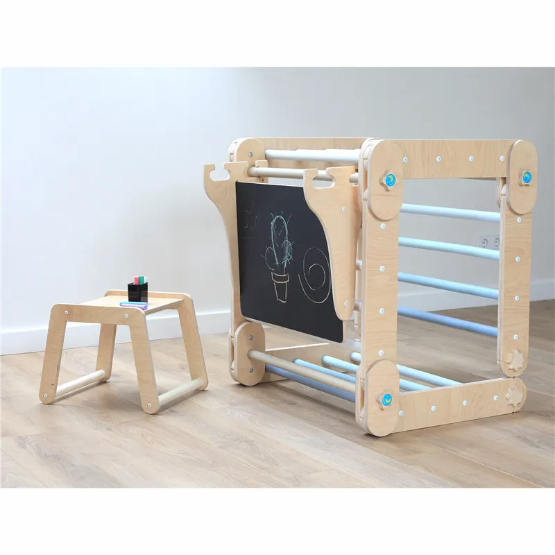 montessori  table and chair transformable triangle with chalkboard