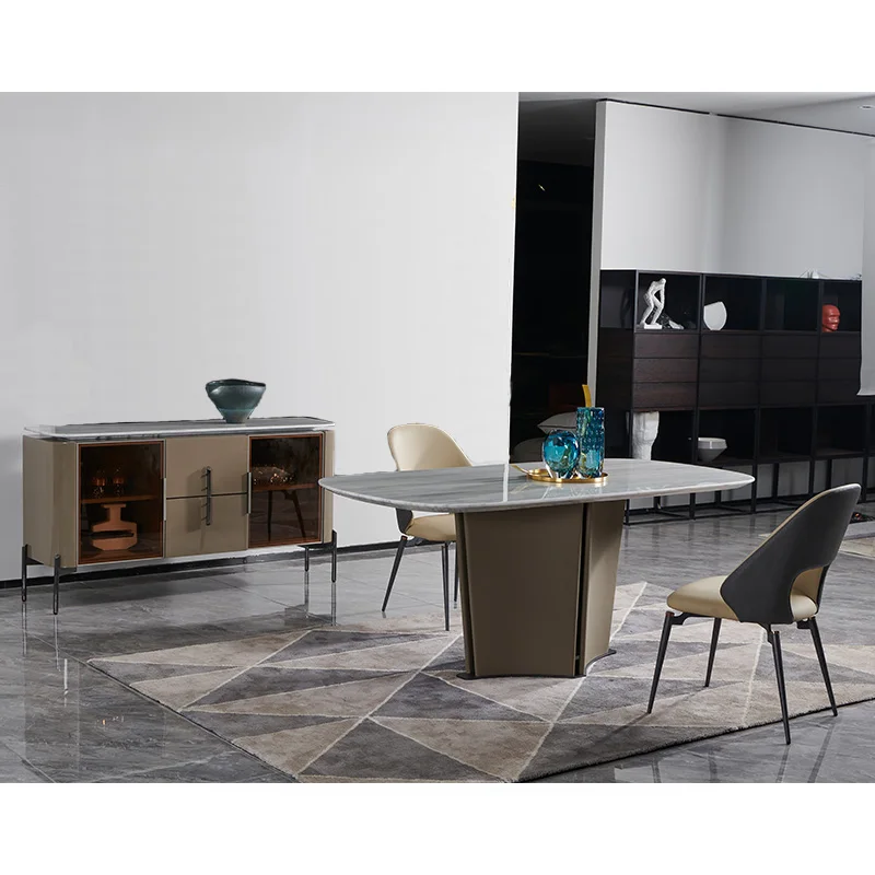 Dining room furniture luxury banquet restaurant leisure dessert modern dining table set with 10 8 6 4 seater chairs