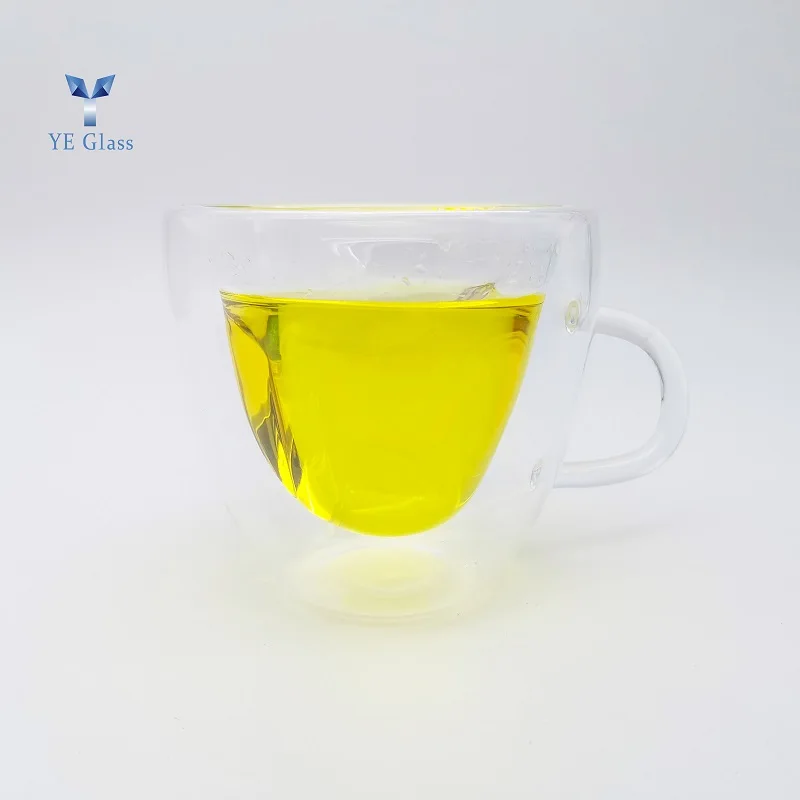 Heat-resistant Clear Heart Shaped Drinking Glass Double Wall Insulated Glass Cup for Tea
