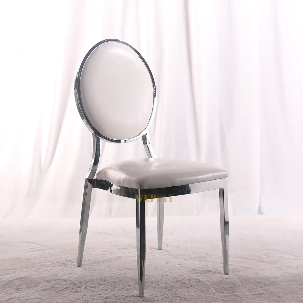 Hot sale Stainless steel round back chair for wedding decoration