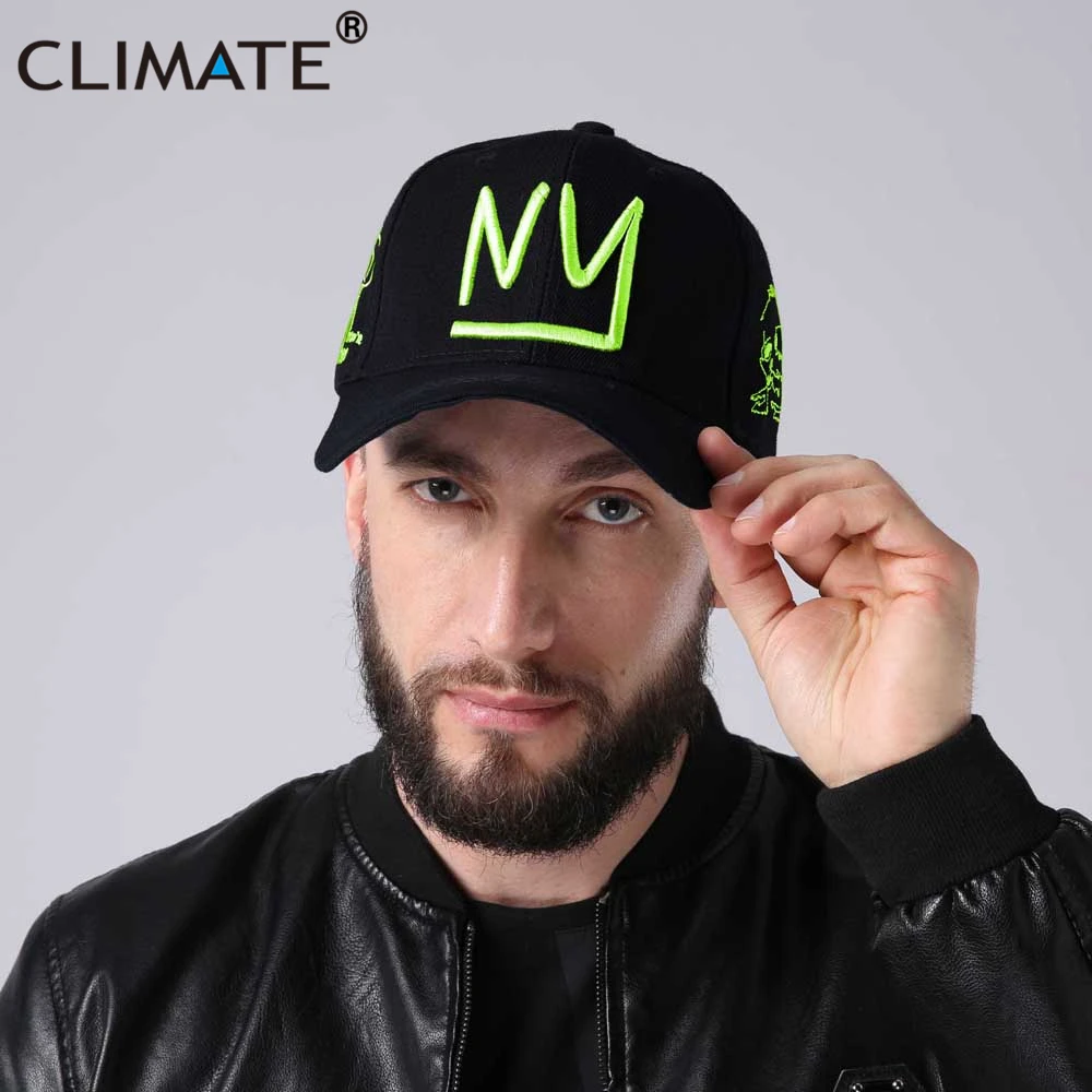 CLIMATE New York NY Hat cap Men Cool NY Skull Baseball Cap NY City 3D Logo Hip Hop Cool Adjustable Sport Caps Hat Men Youth