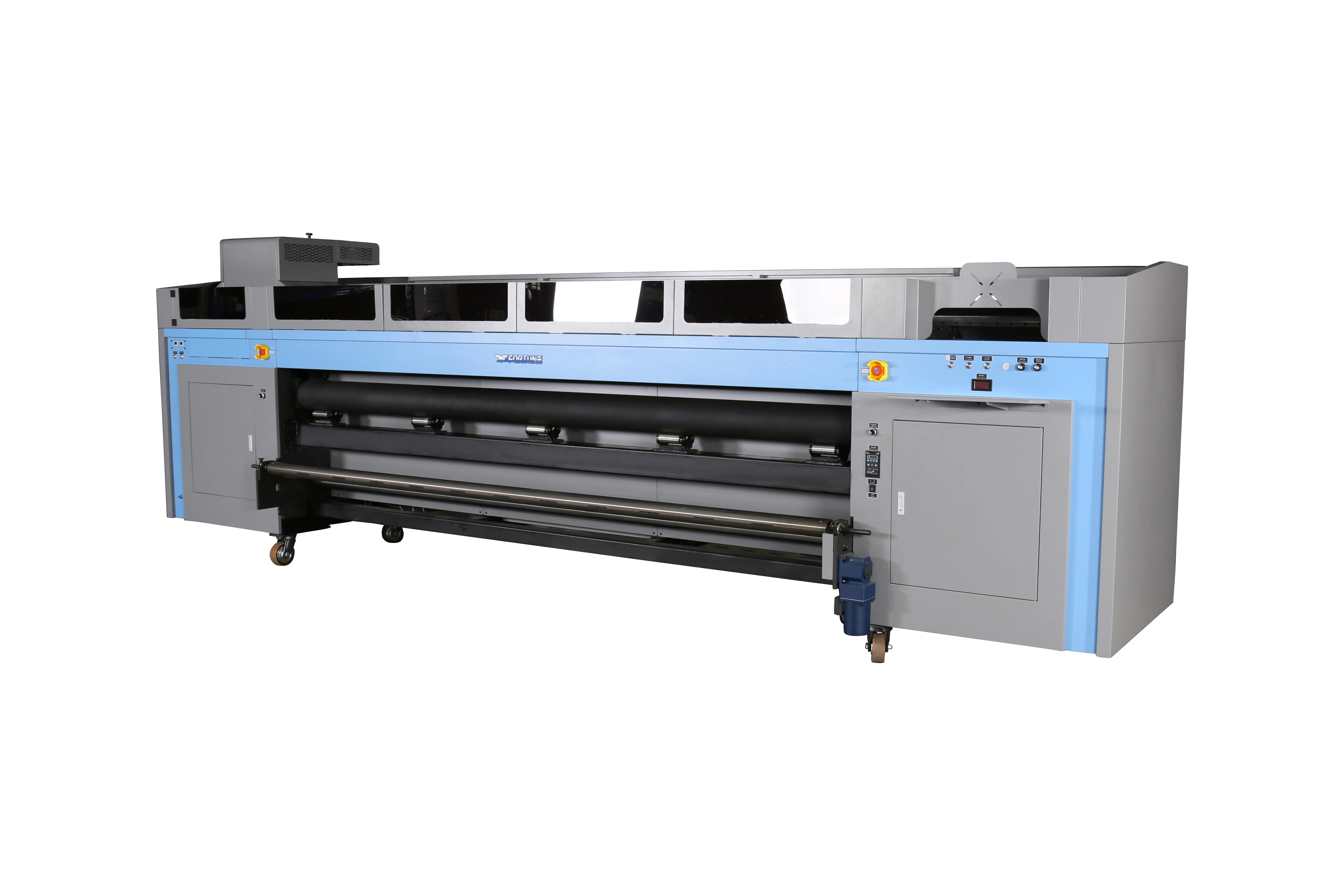 Large Format 3.2m UV Printing Soft Film Backlit Banner Poster Rubber Roller Machine Gen5/6 Head 10ft UV Roll to Roll Printer