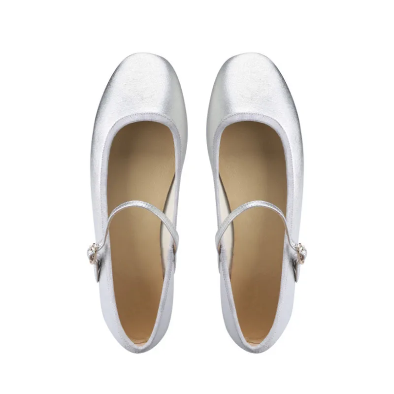 Spring And Autumn New Style One Word Peas Shoes Shallow Mouth Flat Bottomed Mary Jane Ballet Shoes