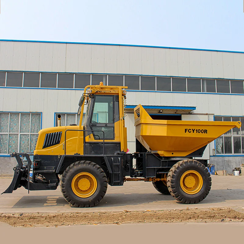 Site dumper  FCY100R 4x4 10 ton Tipper articulated mining dump truck swing 180 degree big bucket capacity mine mineral