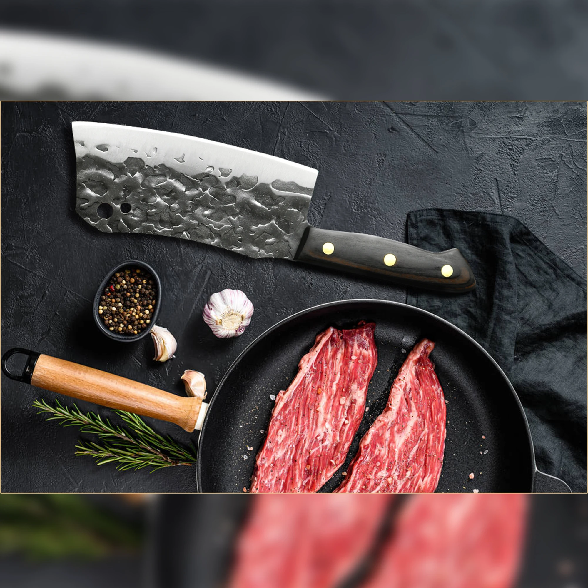 Xingye 7 дюймов мясо для резки овощей из нержавеющей стали пластичный монтаж Молоток отделка кухонные ножи тяжелый нож Разделки мяса кухонный с