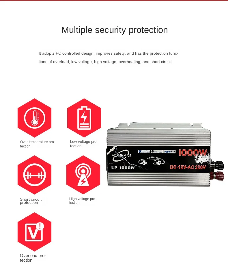 AISHANG Power Inverter Dc 12v 24v 48v 72 Volt To Ac 110v 220v 230v 240v 300watts To 1000watts For Choice 220w Car Inversor