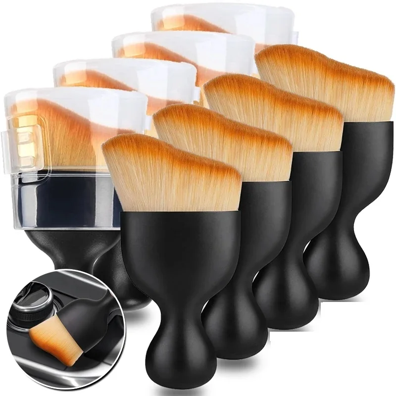 Car Interior Cleaning Brush Conditioner Air Outlet Soft Fur Clean Brushes Crevice Dust Removal Detailing Brush Tools W23-348
