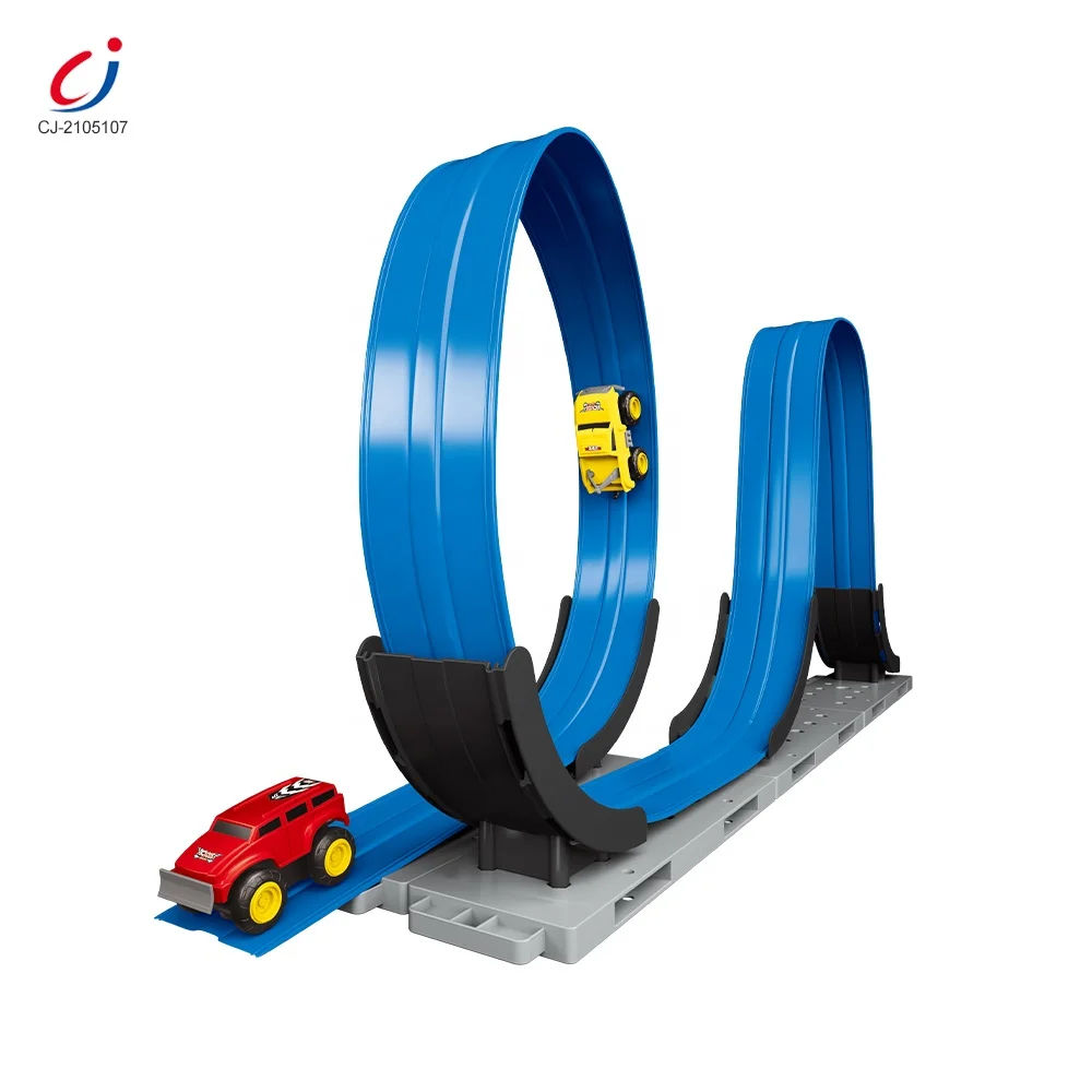 Chengji kid toddler toys race track magnetic anti-gravity rail car DIY inertial magnetic suspension slot car race track sets