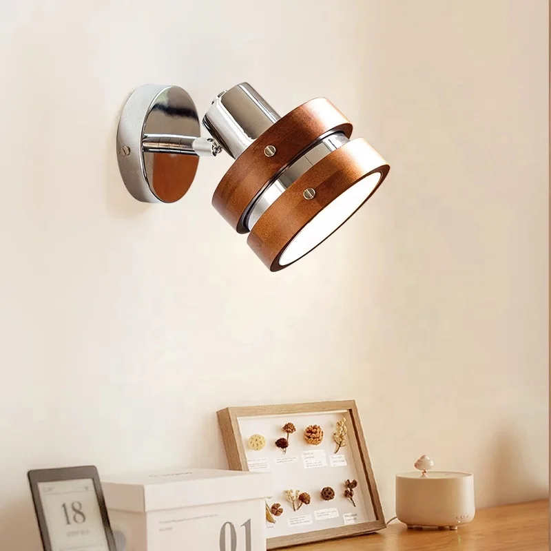 Beautiful Modern Reading Light Nordic Wall Mounted Wood Wall Lamp Rotate Sconce  Wall Spot Light For Bedside Hotel