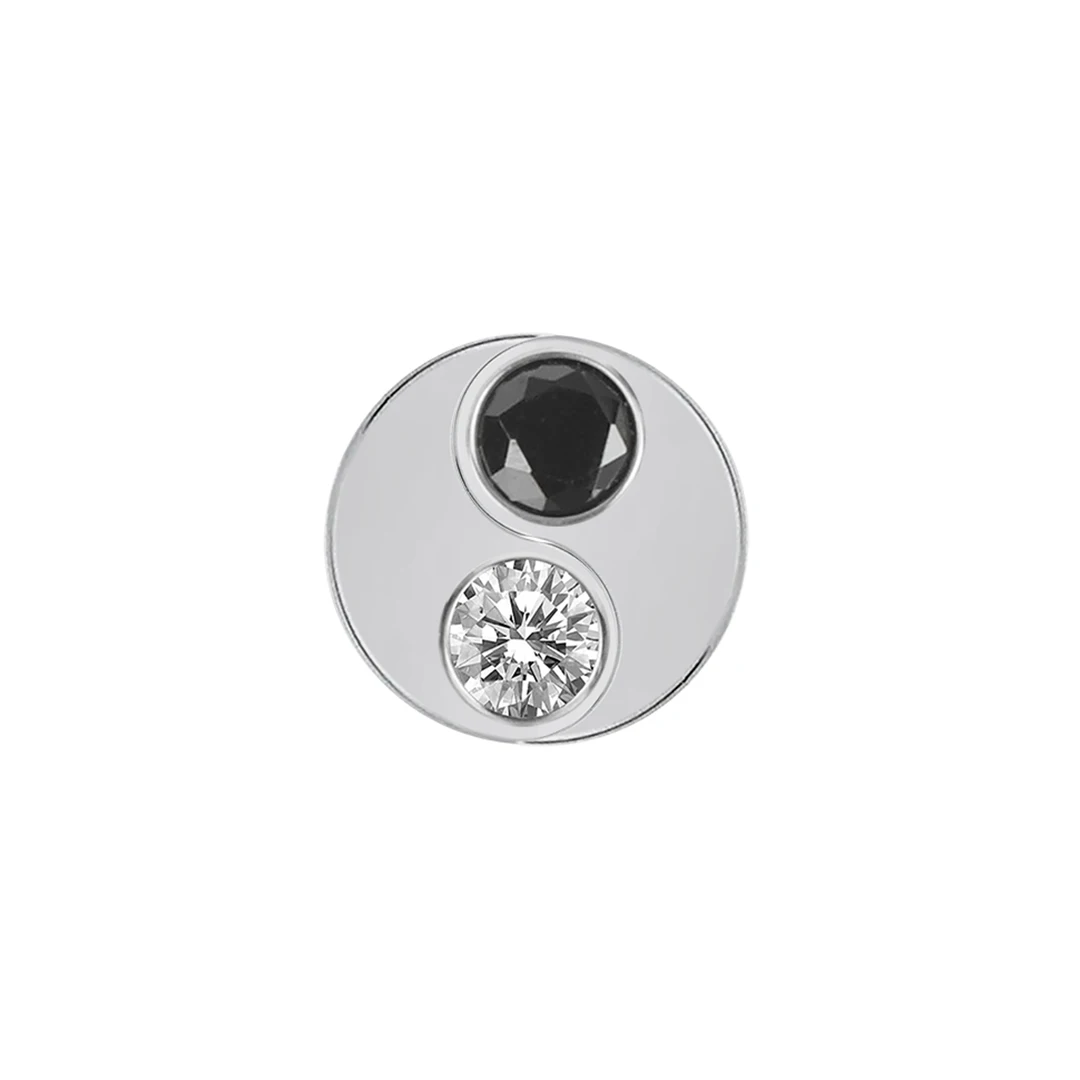 Calendo Yin Yang Body Piercing Jewlery ASTM F136 Implant Grade Titanium Internally Threaded 16G Piercing Labret End