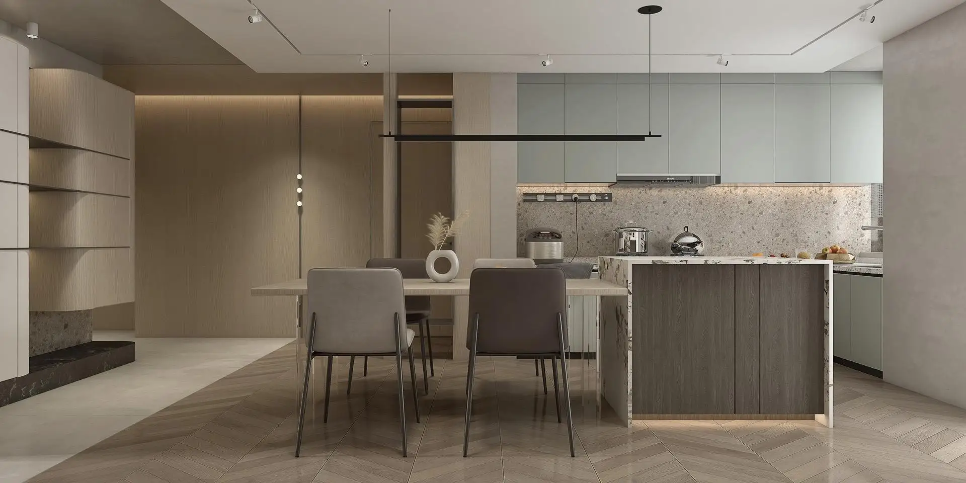 Wholesale Custom Modern High Gloss Kitchen-Cabinets MDF Plywood Solid Wood Wooden Modular Kitchen Cabinet