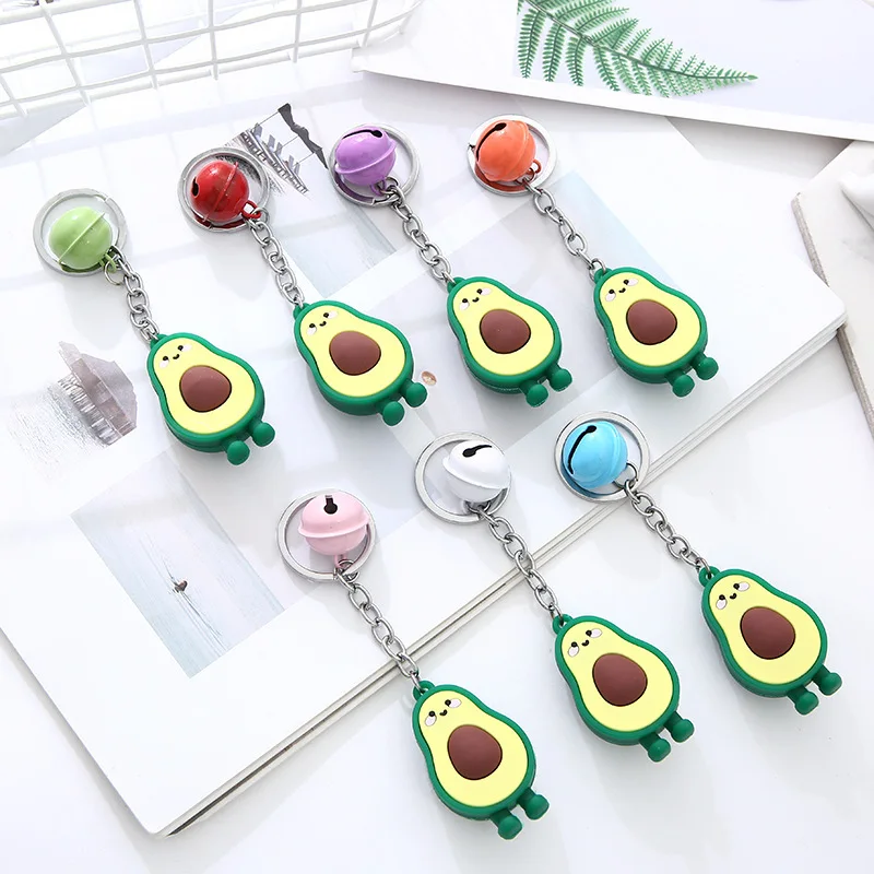 Zeamor Wholesale Custom Cheap Shape Logo 2D PVC Keychain 3D soft PVC rubber Avocado Keyrings