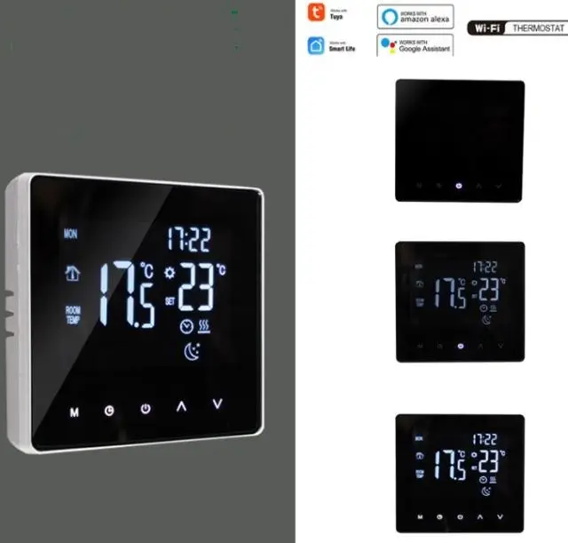 WiFi Thermostat Touch Screen Tuya Smart Home Room Underfloor Heating Controller Color Display