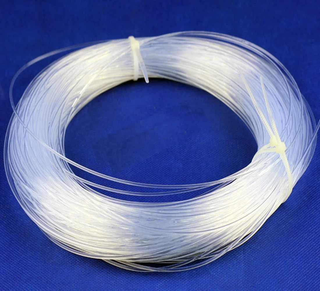 Plastic Solid Core Side Glow Emitting Light 1.5mm Fiber Optical Cable For Transimitting Lights From All Sides