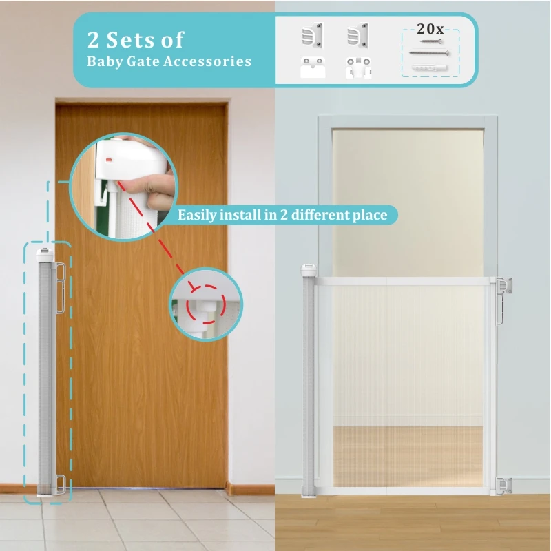 JOHNXIN 2025 NEW SG018 Recent new wholesale metal retractable baby safety door gate