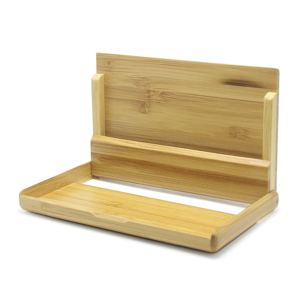 Bamboo Wood Table Business Cardholder Name ID Credit Cards Case Box Storage Desk Display Organizer Cardcase Bamboo Card Holder