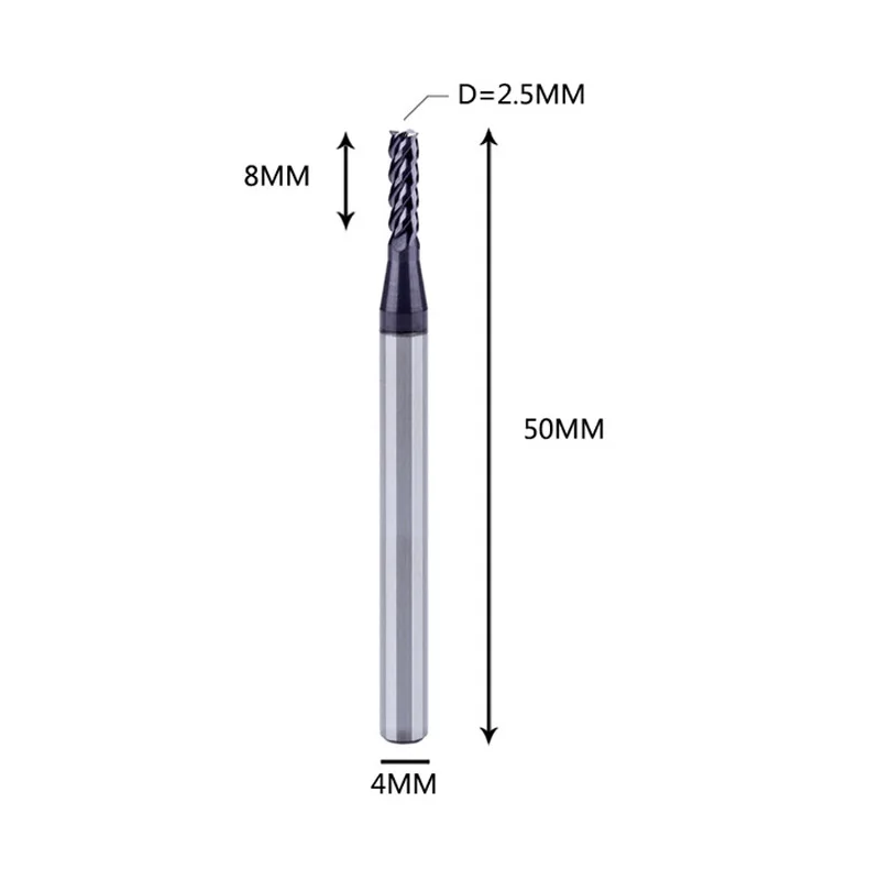Прямая поставка с фабрики ЧПУ 1 4 Endmill 12 мм 3 канавки 0 5 микро концевая