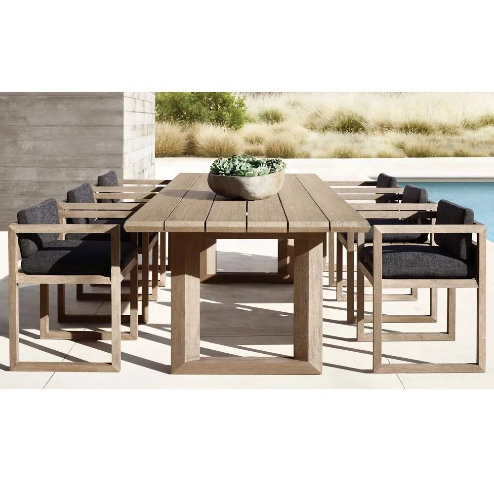 Роскошный деревянный садовый уличный стол, наборы для ресторанов, патио, стол и стулья, гостиничные столы, мебель для столовой