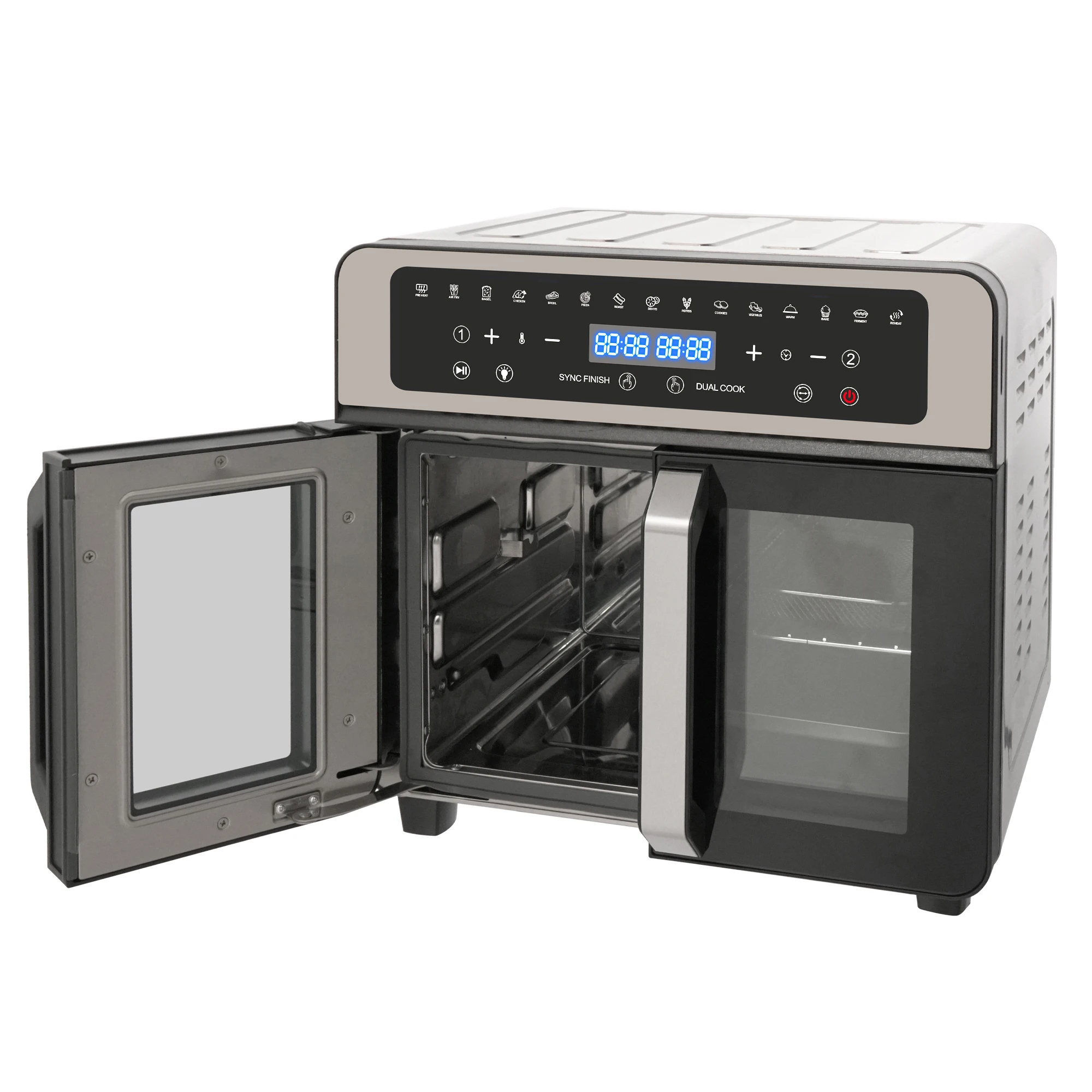 multifunctional air fryer oven 23L air oven with SS heat element, steak cage air oven with dry fruit