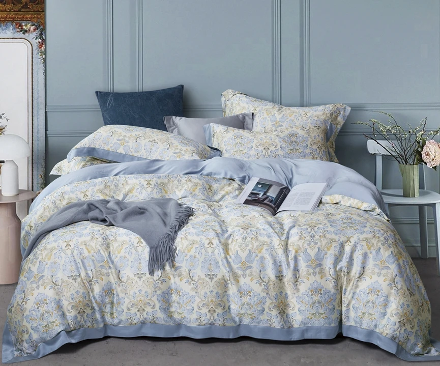 New luxury 100% organic 60s tencel lyocell bedding set bedsheet set lenzing tencel bedding hot sale product