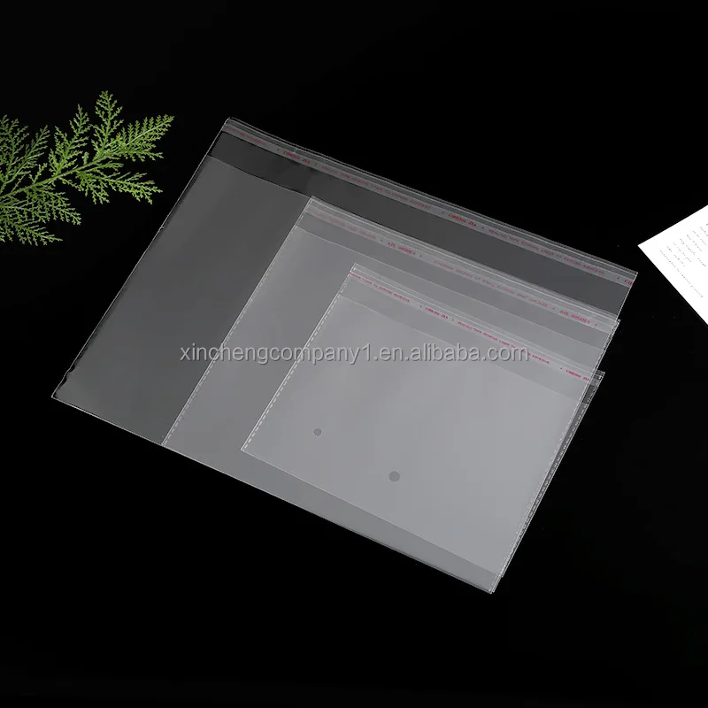 Transparent Cellophane Clear Adhesive Packing Opp Ldpe Plastic Bag For Hair Extensions With Logo