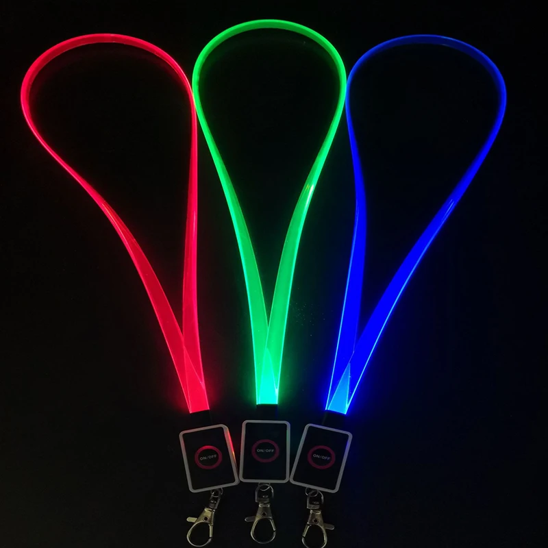 TPU LED Flashing lanyard necklace glowing lanyards flashing LED lights