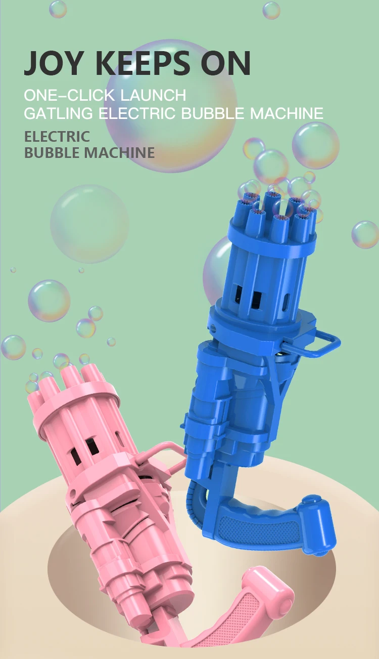 Новинка 2021 пузырьковая машина Gatling Электрический пузырьковый дымовой пистолет детский для игр на открытом воздухе