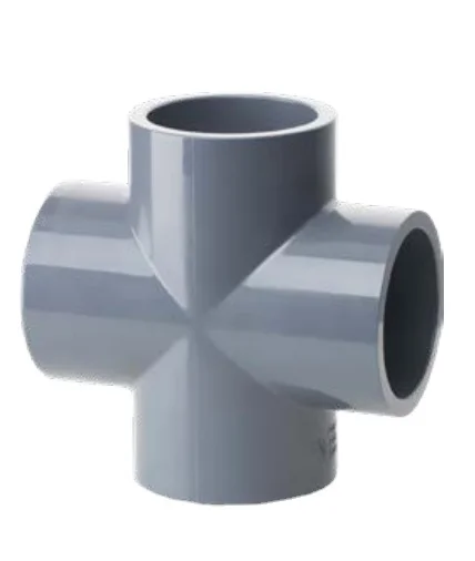 Wholesale ASTM SCH80 Standard 1/2'-6' Gray Plastic CPVC PVC Equal Four Way Cross Pipe Fittings For Industry Water Supply