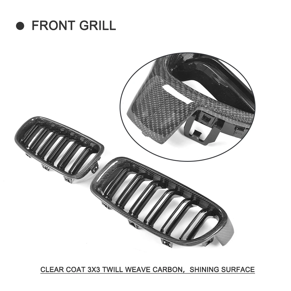 Glossy black grill for BMW M3 F30 carbon F35 2012-2016