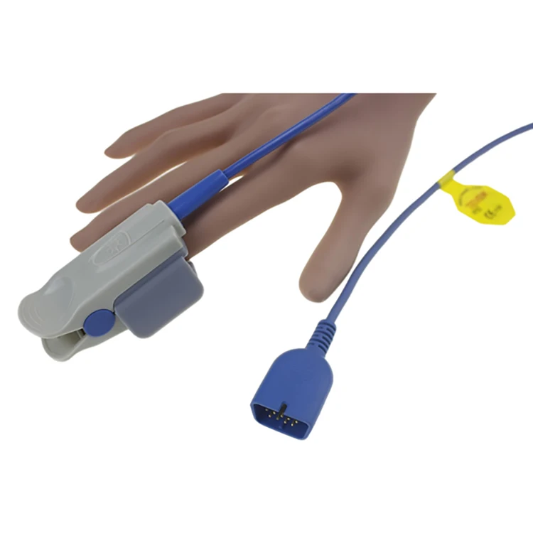 TEVEIK original adult finger clip spo2 sensor cable for Nihon Kohden 9pin
