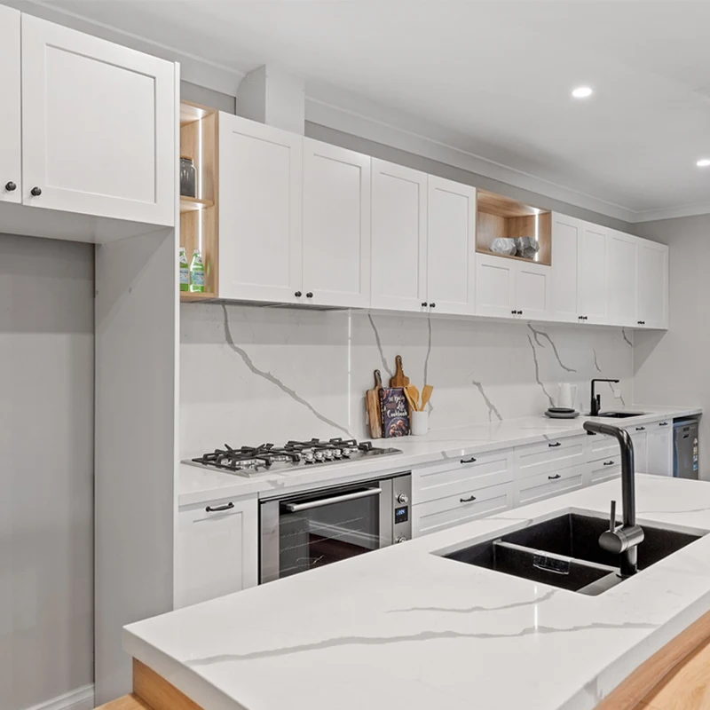 OPPEIN new style black handle 20MM finger pull white shaker kitchen cabinet 2 pac cabinets kitchen furniture modern 2pac