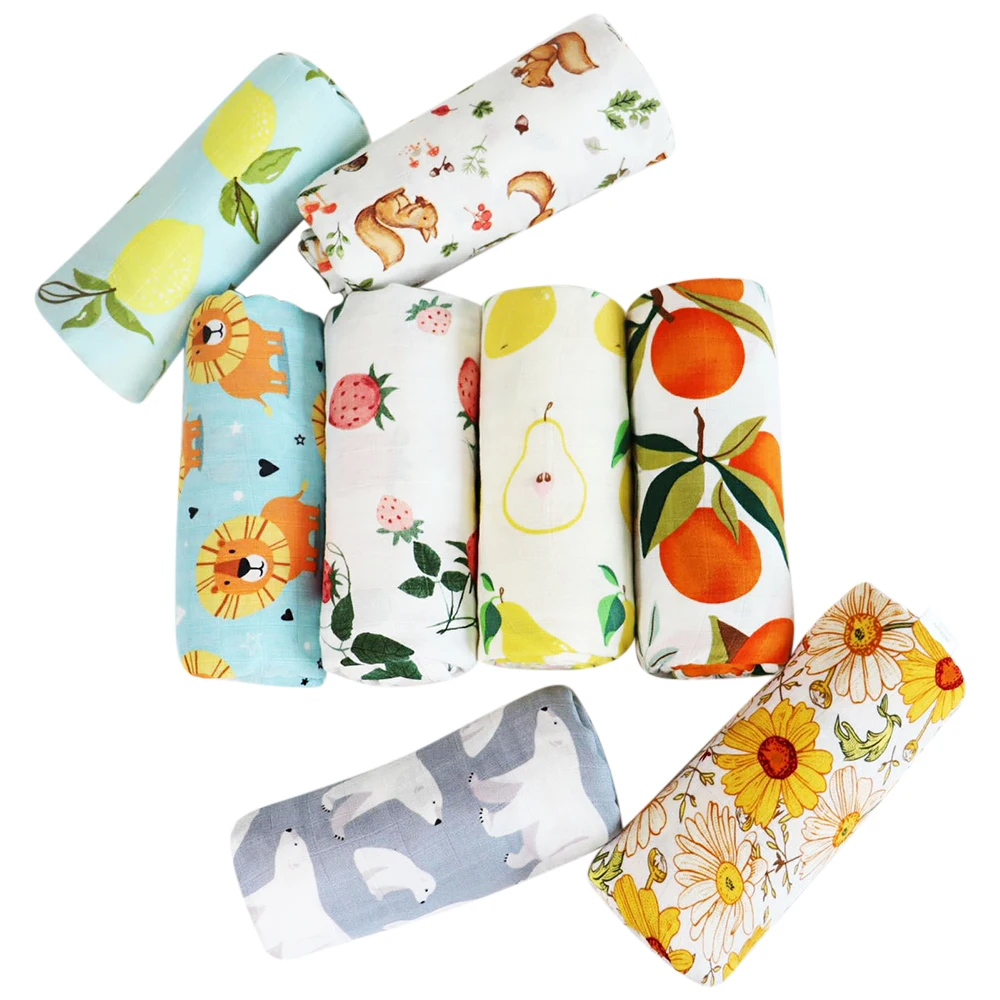 Большие 47x47 дюймов шелковистые 70% бамбуковые 30% хлопковое детское одеяло мягкое муслиновое Пеленальное Одеяло