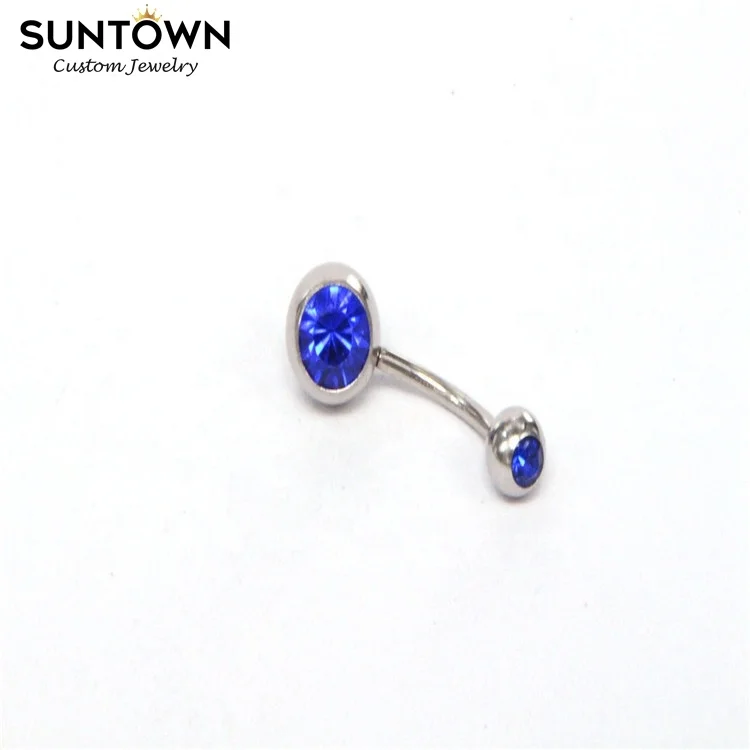 Ювелирные изделия для тела Suntown Новое поступление горячая распродажа кольца-пупки из нержавеющей стали с нажимным сверлом висячие кольца блестящим цирконием пирсинга