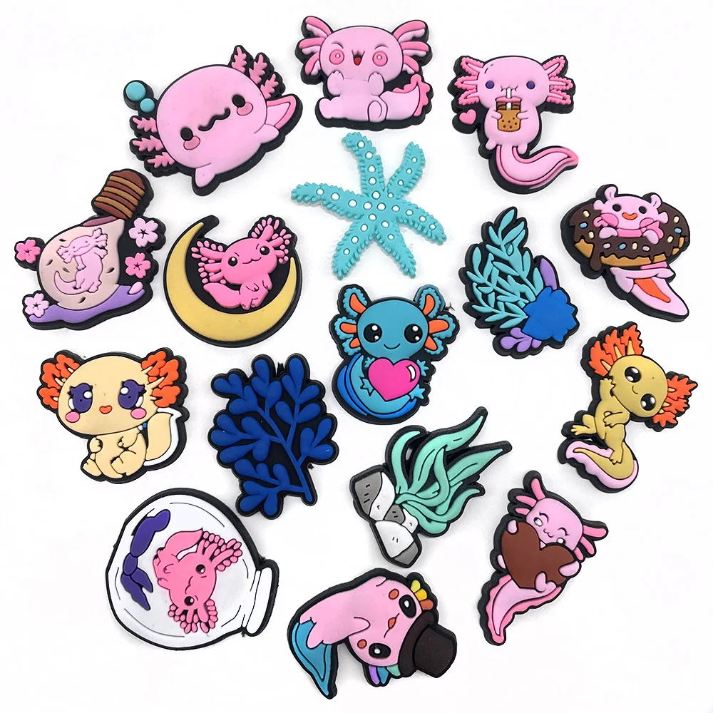2022 New Amazon Hot Selling Croc Shoe Charms Anime Baby Axolotl Wholesale Accessories Toy for Boy Kids Shoe Decorations