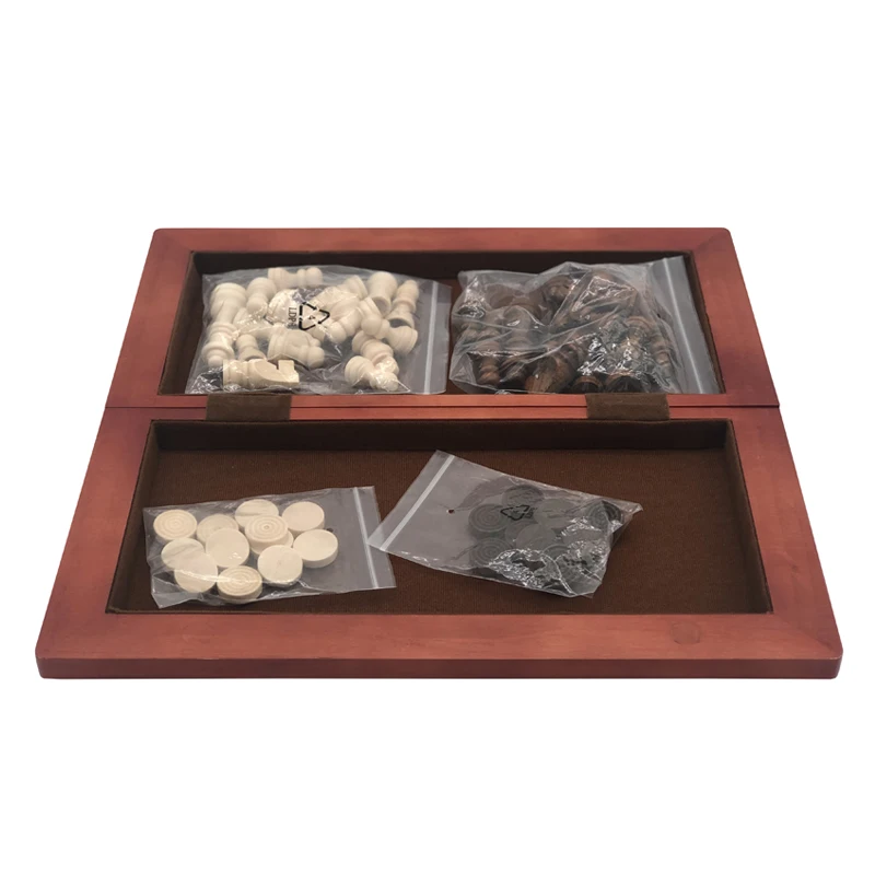 Wooden tic tac toe game chinese chess set backgammon checkers