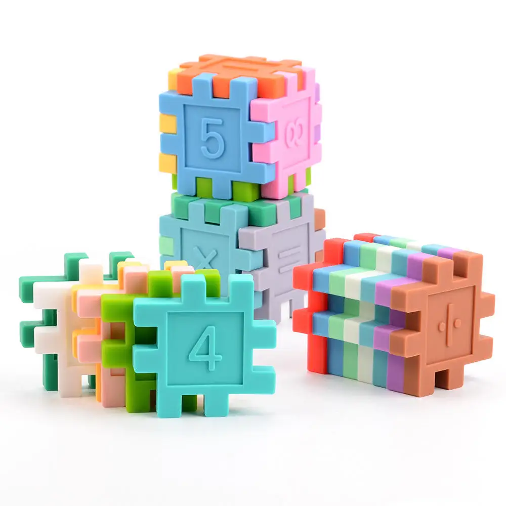 custom silicone soft building blocks kids puzzle other baby toys early education toy construction math toys educational for kids
