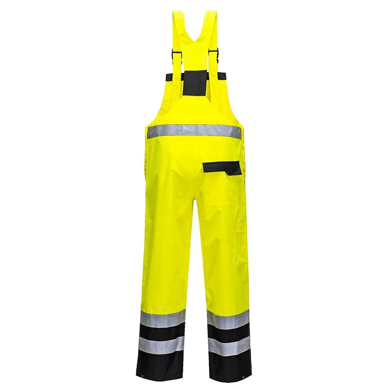 Winter Hi Vis Coverall Bib Pants Cargo Fluorescent Safety Trousers Workwear