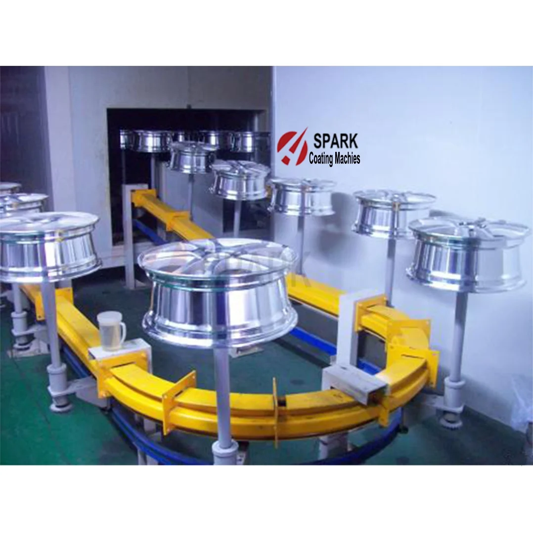 Wheels Rims Hub automatic electrostatic powder coating production line machine for wheel rim hub