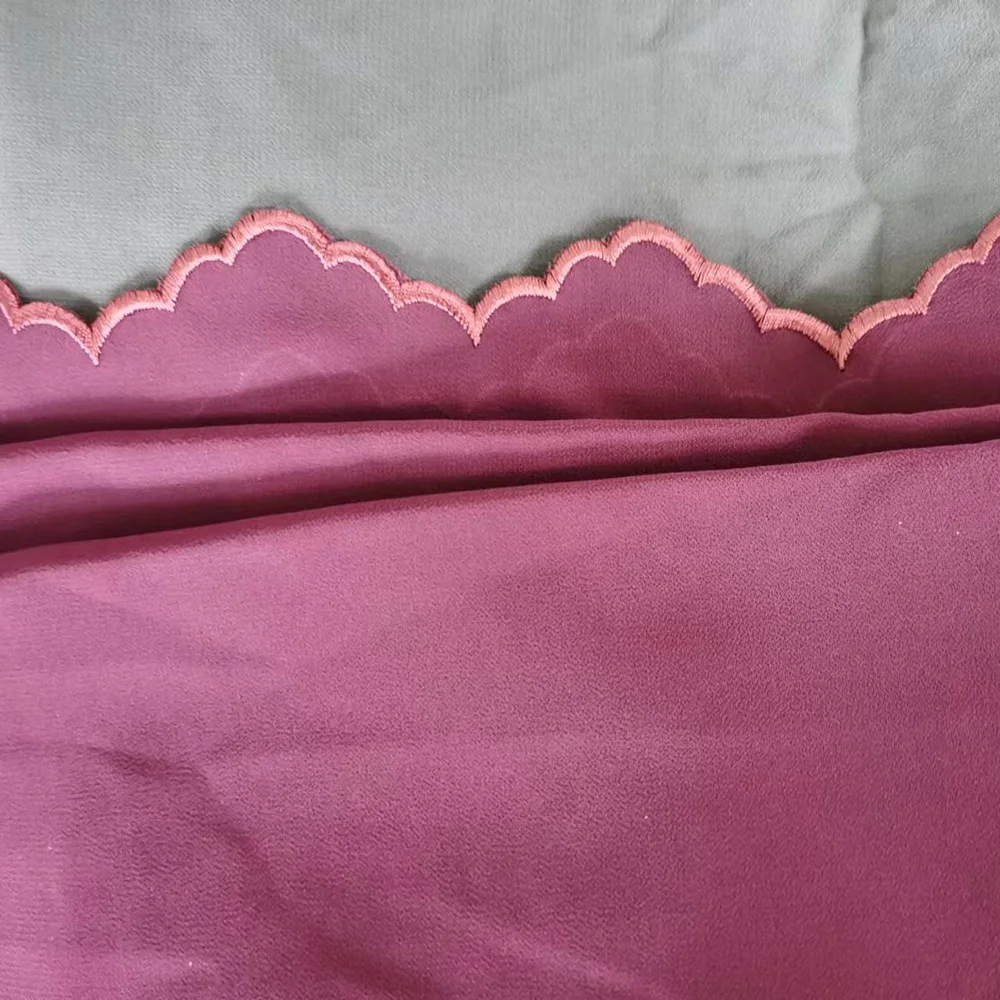 2022 Newest Design Elegant Scallop Embroidery Pearl Chiffon Hijab Luxury Scarf Embroidery For Muslim Women Shawls