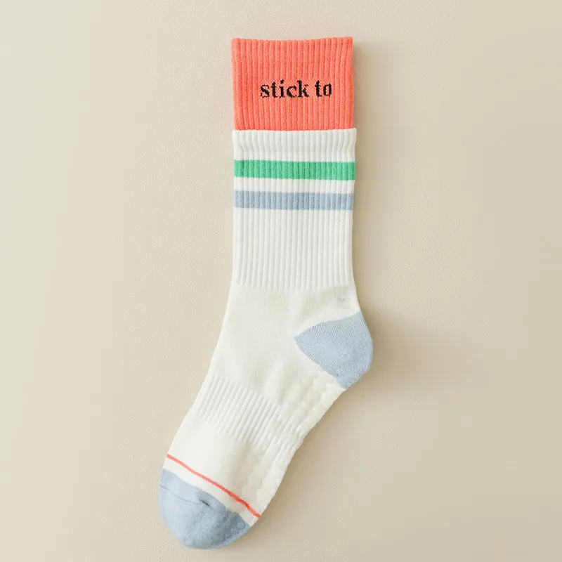 Socks silicone grip soft pilates double layer organic cotton grip women yoga grips anti-slip socks for pilates