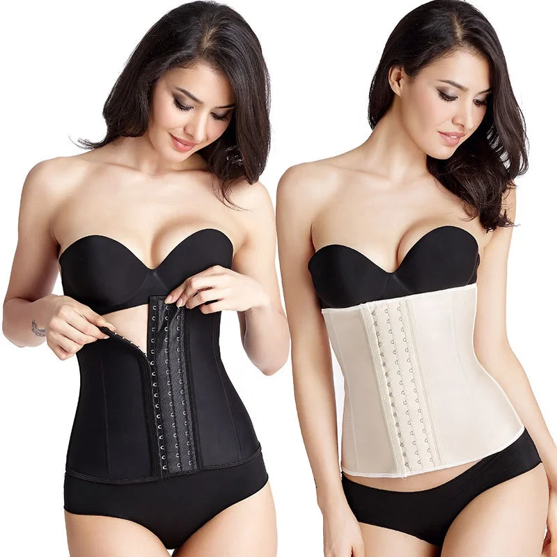 Latex 9 Steel Bones Waist Trainer Corset Shaper Women Tummy Control Fitness Support Underbust Cincher Shapewear Fajas