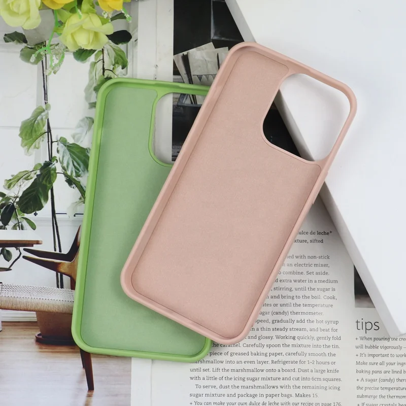 Newest Silicon Case for iphone 13 13 Pro 12 Pro Max 13 Mini Cover with Microfiber Lining