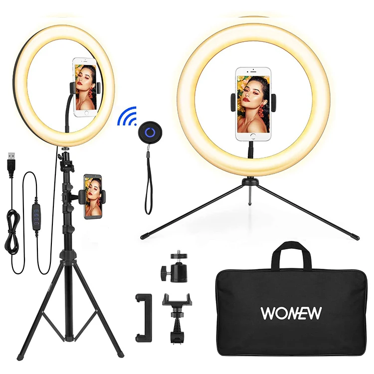 
12 inches Multi mobile video shooting stand with lights phone holder tiktok camera stand photography lighting for Vlog Youtube 