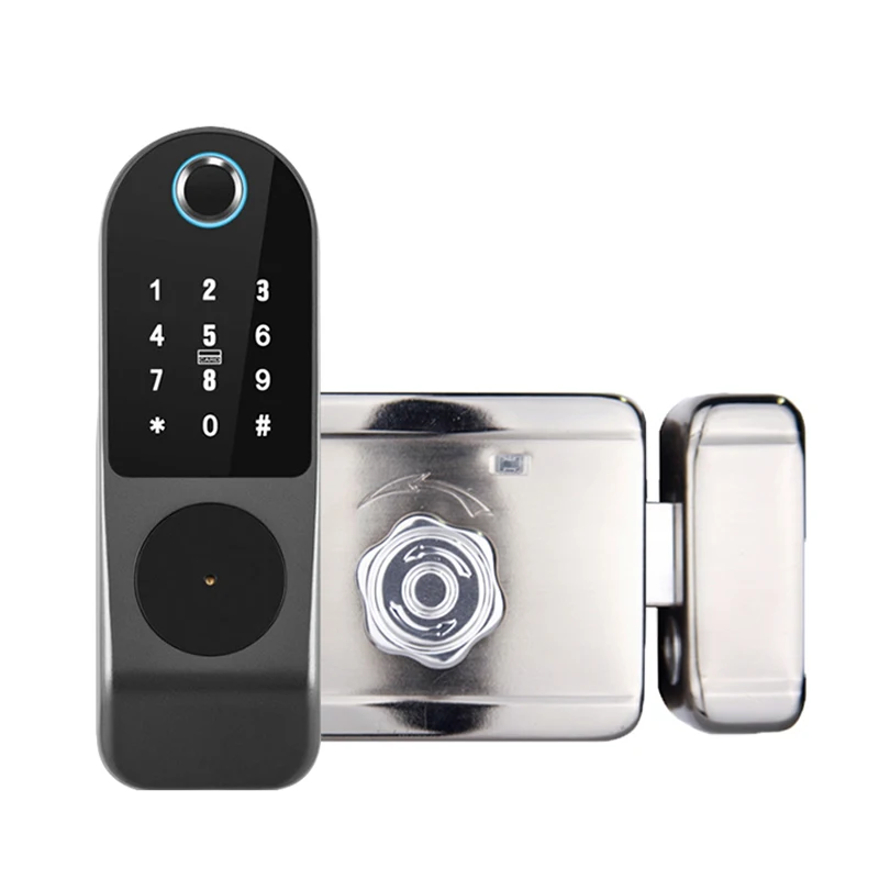 No Wiring Fingerprint office remote access Unlock Home Outdoor Security Gate Mortise Lock