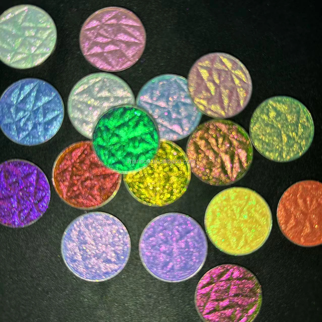 No Logo Chameleon Duochrome Multichrome Eyeshadow Shimmer Cream Pressed Powder Pearl Highlighter Single Palette Cosmetics