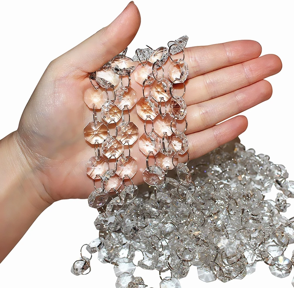 
Crystal Octagon Beads Hanging Crystal chain Curtain for Chandelier Lamp Wedding Party Tree Decor 